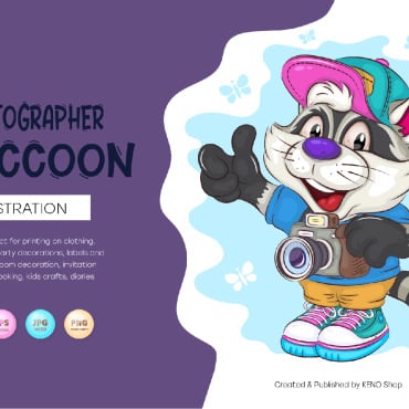 Raccoon Photographer Vectors Templates 225808