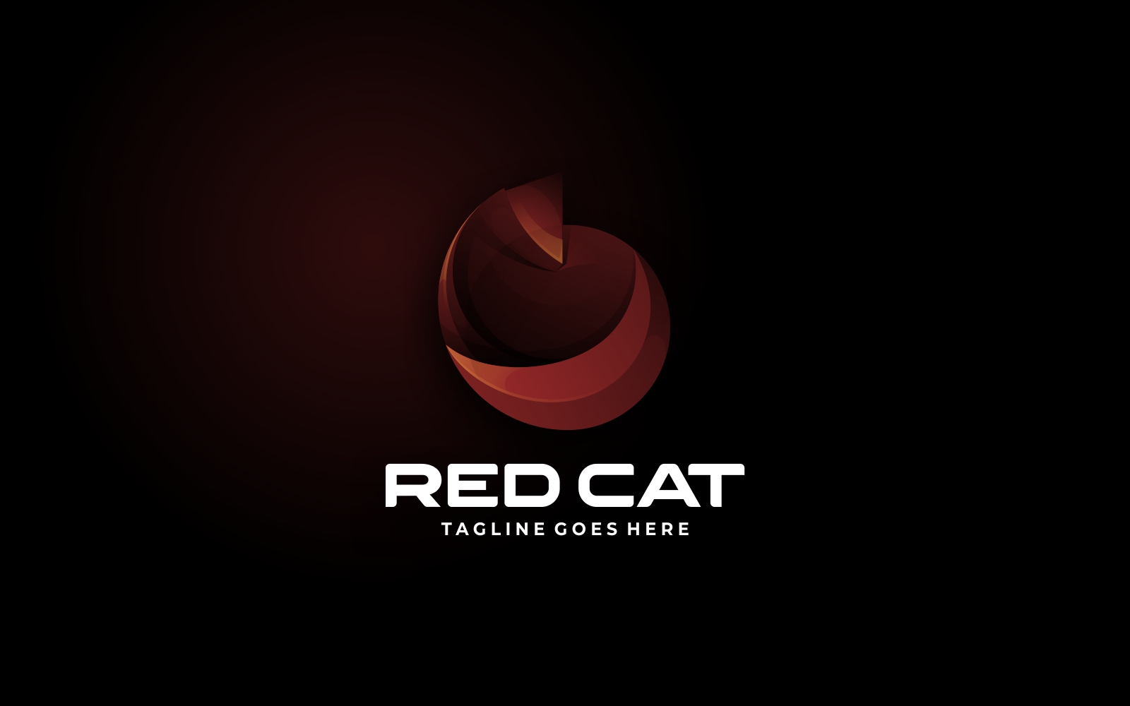 Red Cat Gradient Logo Style