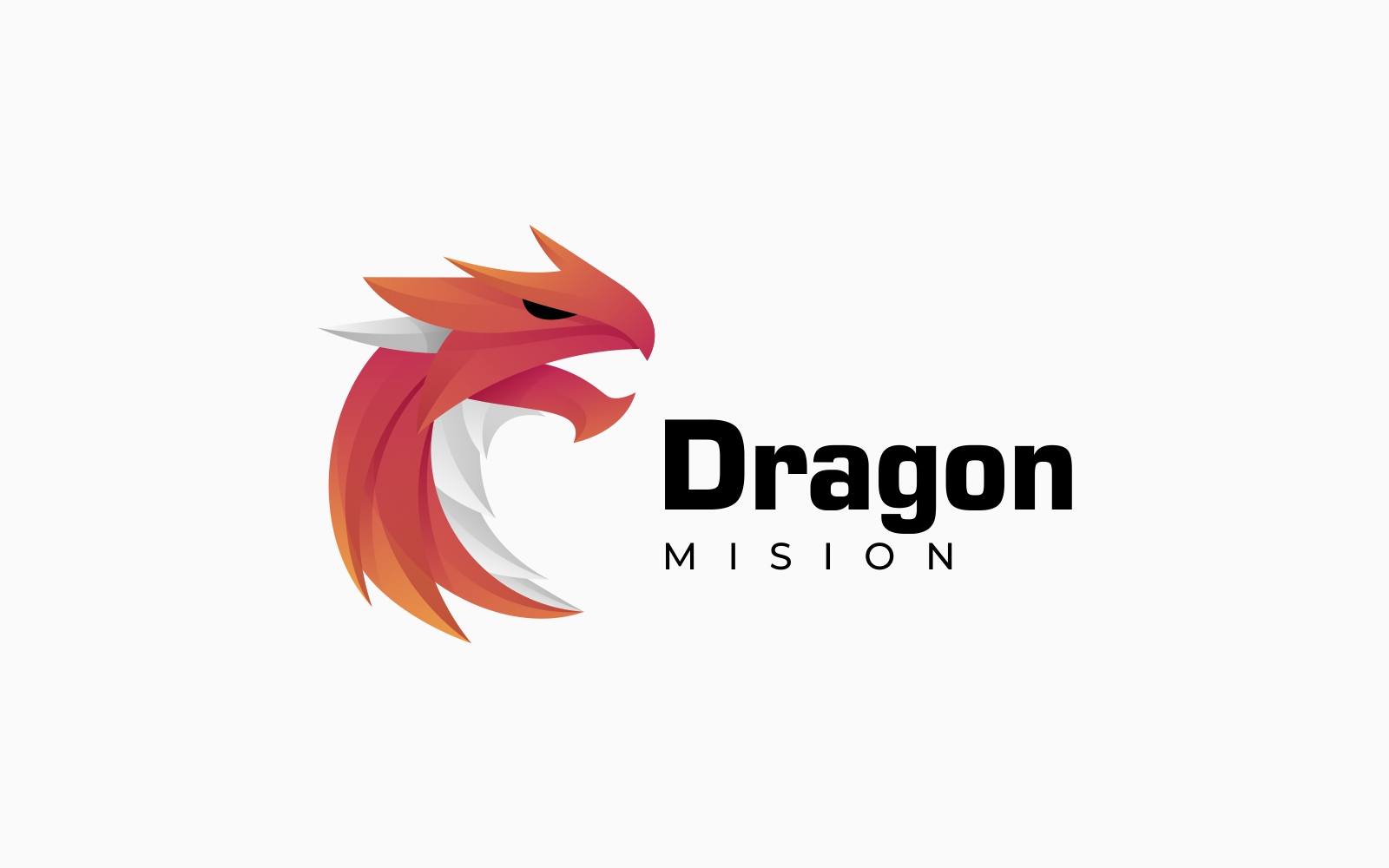 Vector Dragon Gradient Logo Template
