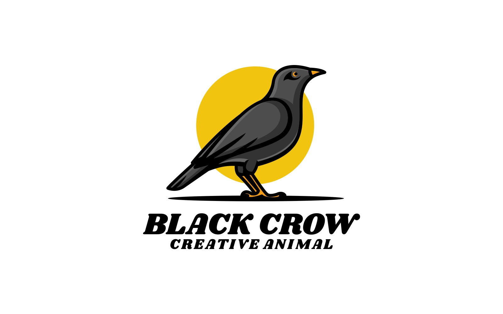 Black Crow Simple Mascot Logo