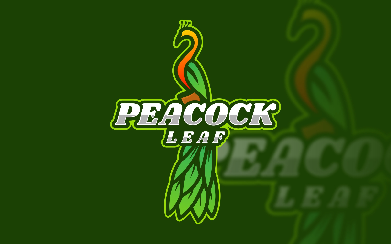 Peacock Leaf Gradient Logo