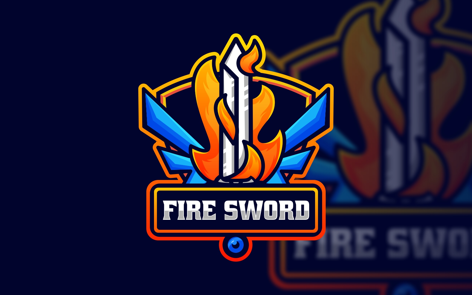 Fire Sword E-Sports Logo Style