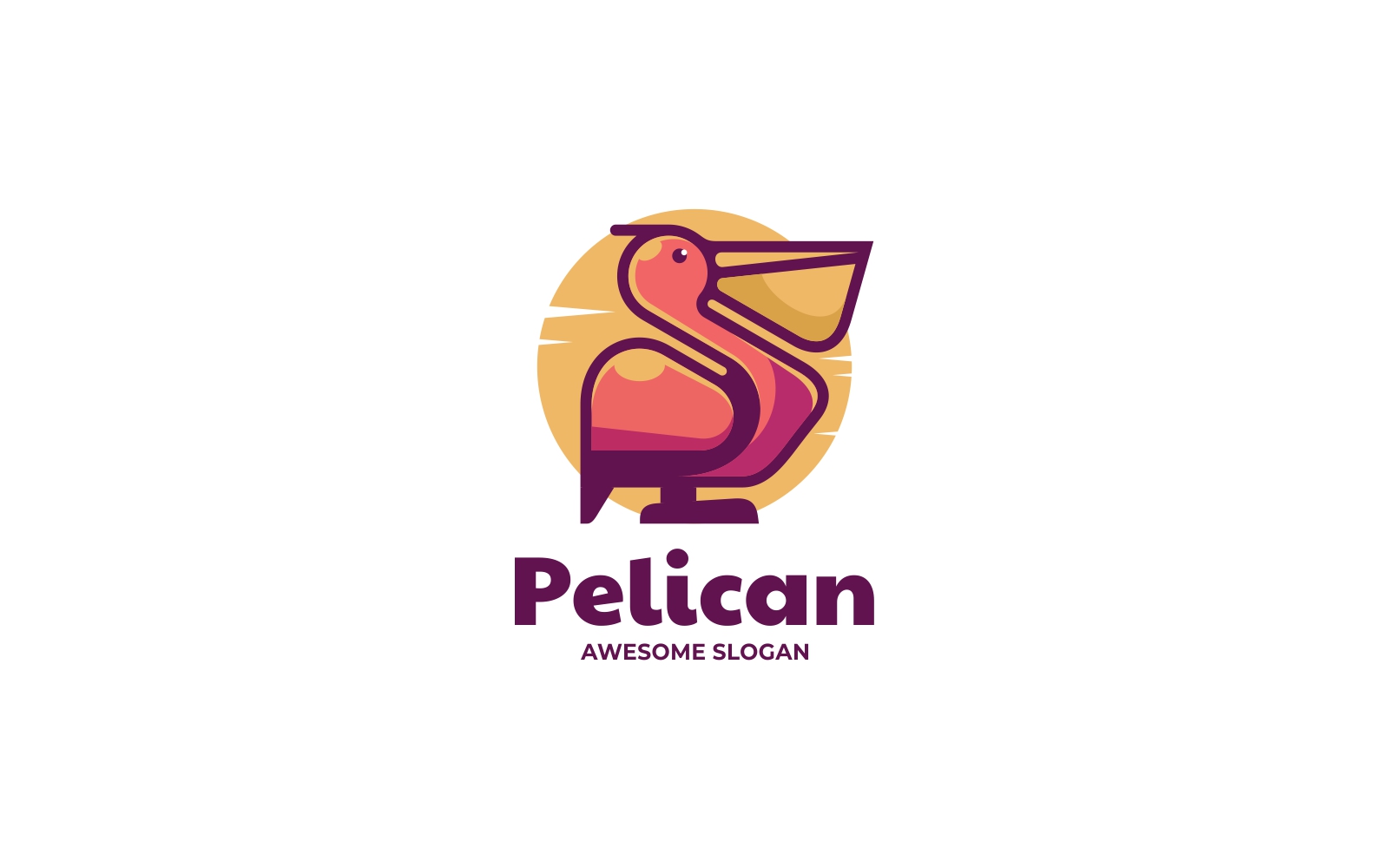 Vector Pelican Simple Mascot Logo