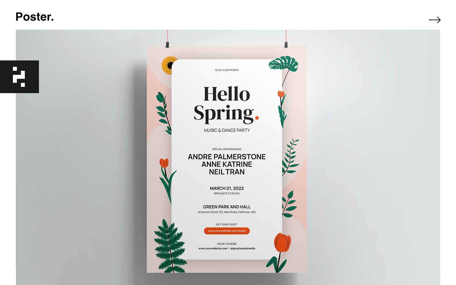 Spring Party Poster Kit Template