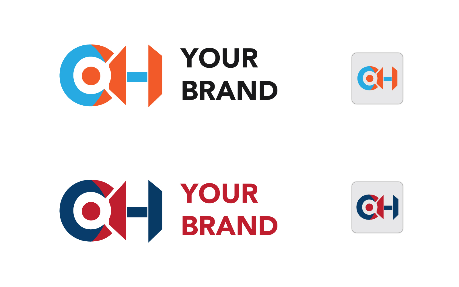 C H or H C Logo Design Vector