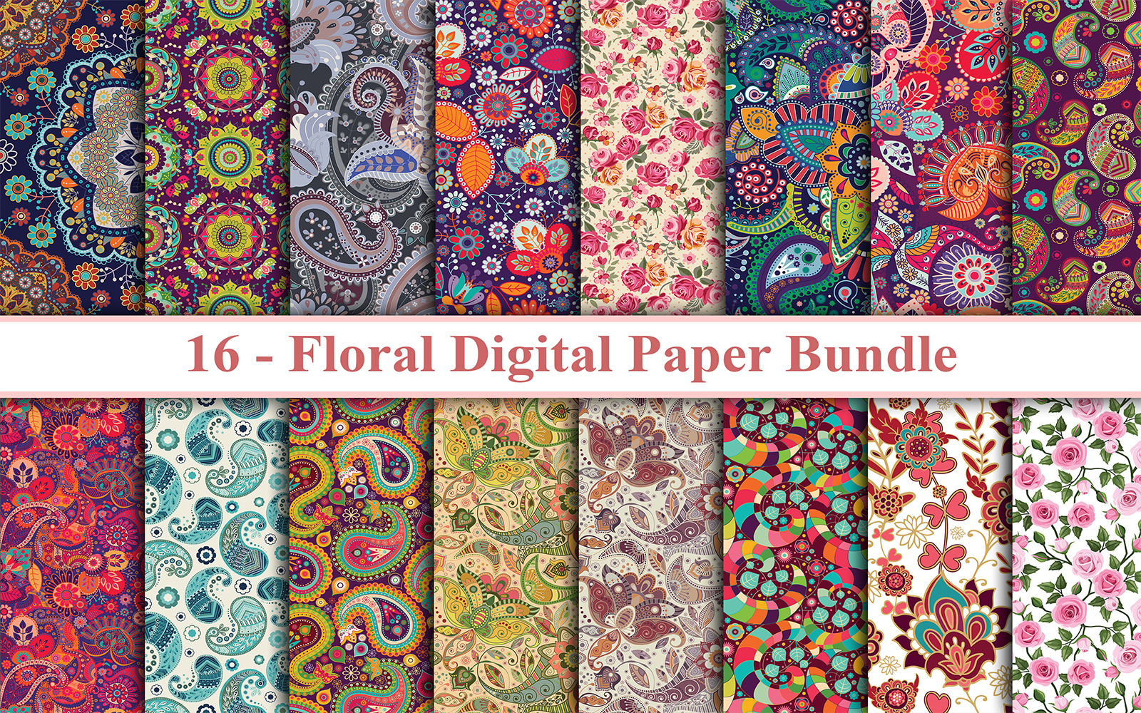 Floral Digital Paper, Floral Pattern