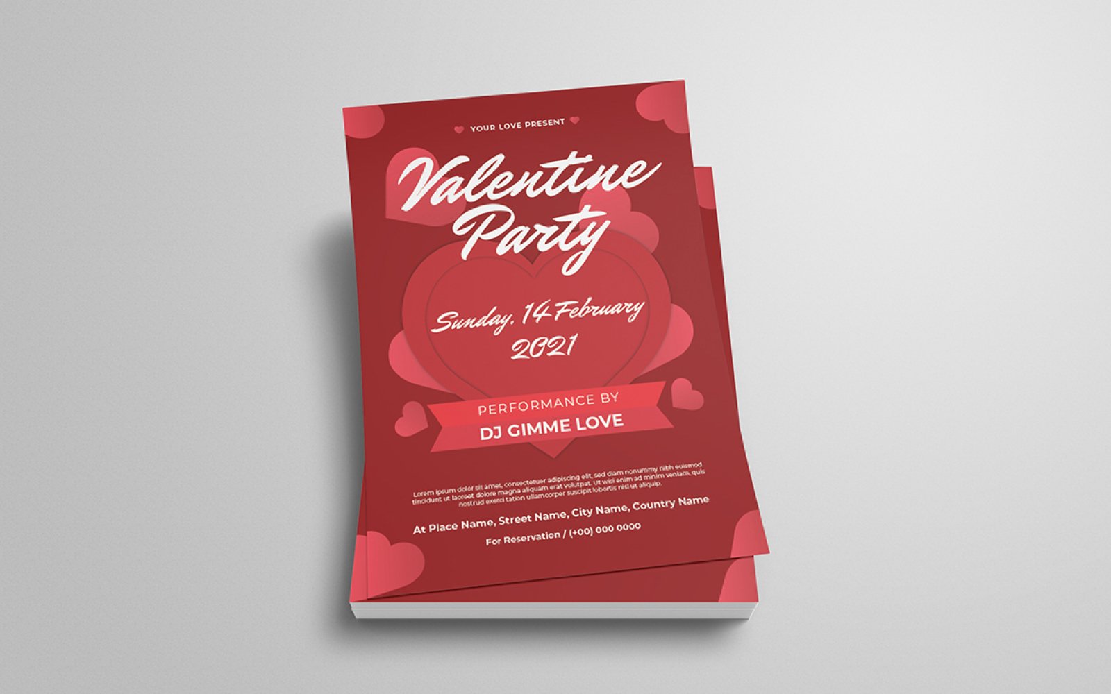 Valentine Party Flyer Template