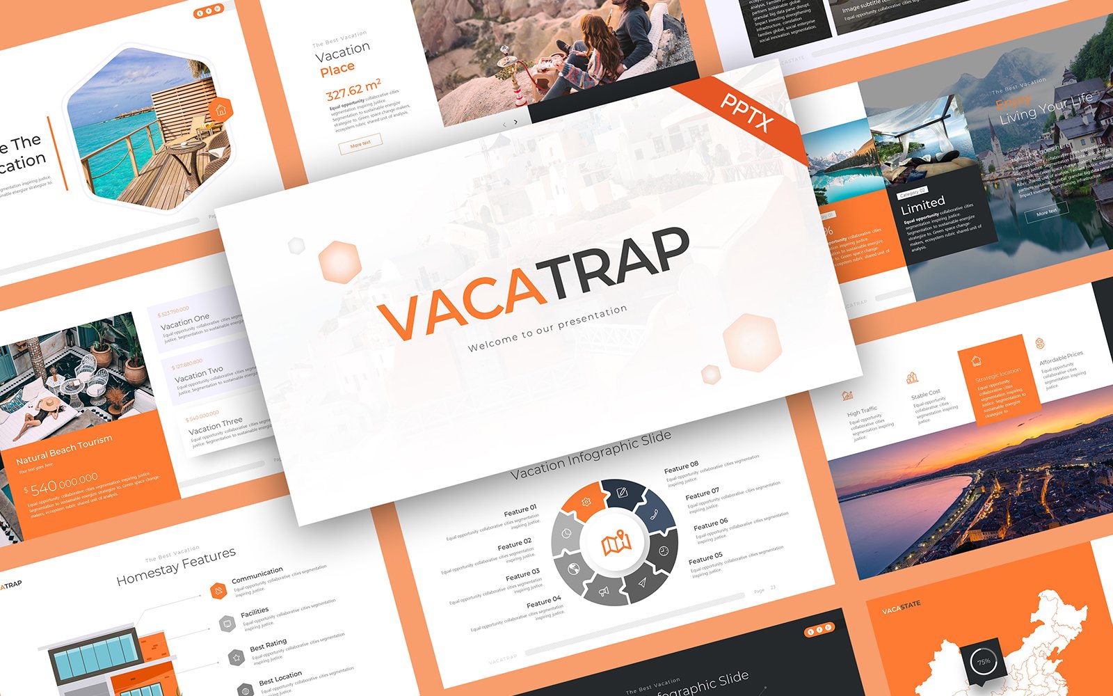 VacaTrap Vacation Travel PowerPoint Template
