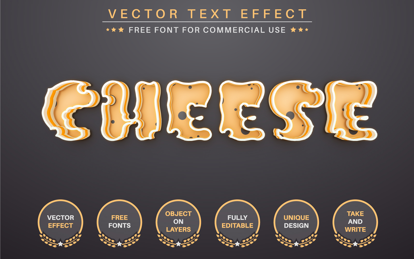 Cheese - Editable Text Effect, Font Style, Graphics Illustration