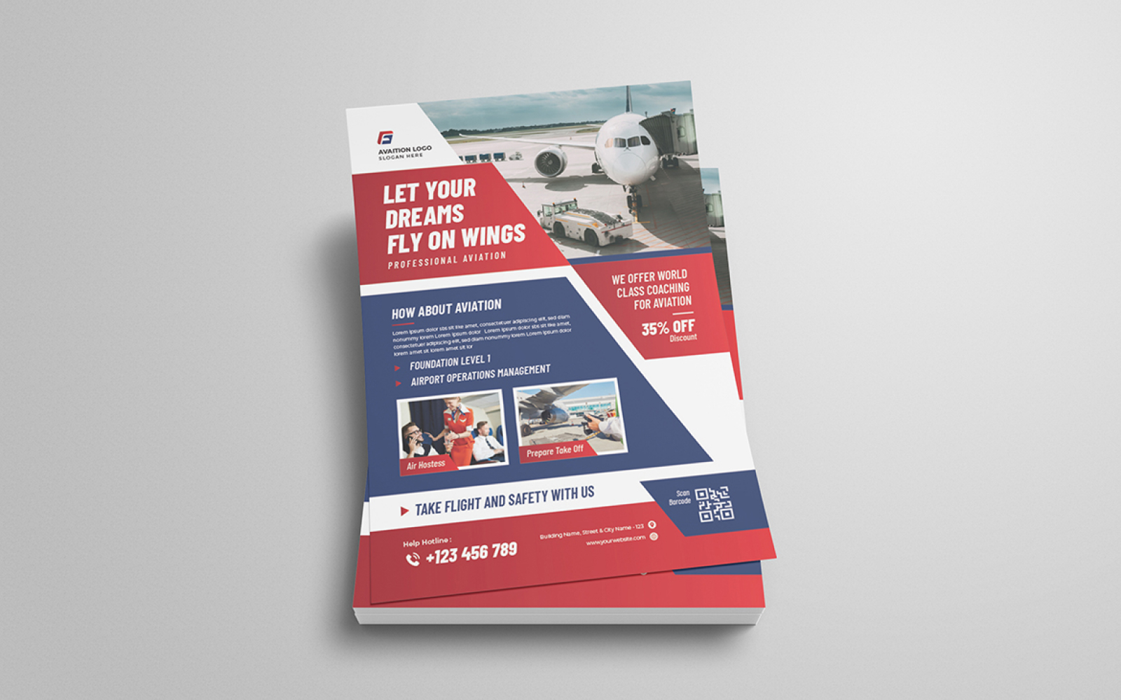 Airlines Aviation Flyer Template