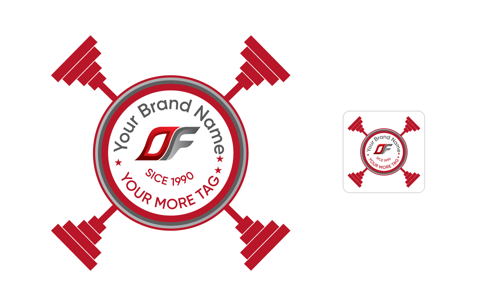 D F With Gym Logo Vector Template