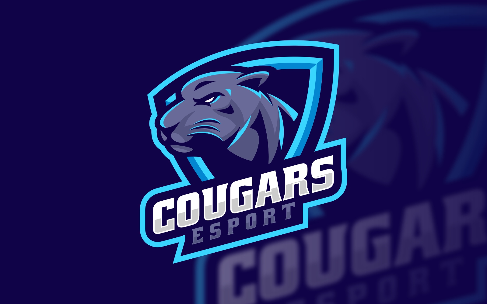 Cougars Tiger E-Sports Logo Template