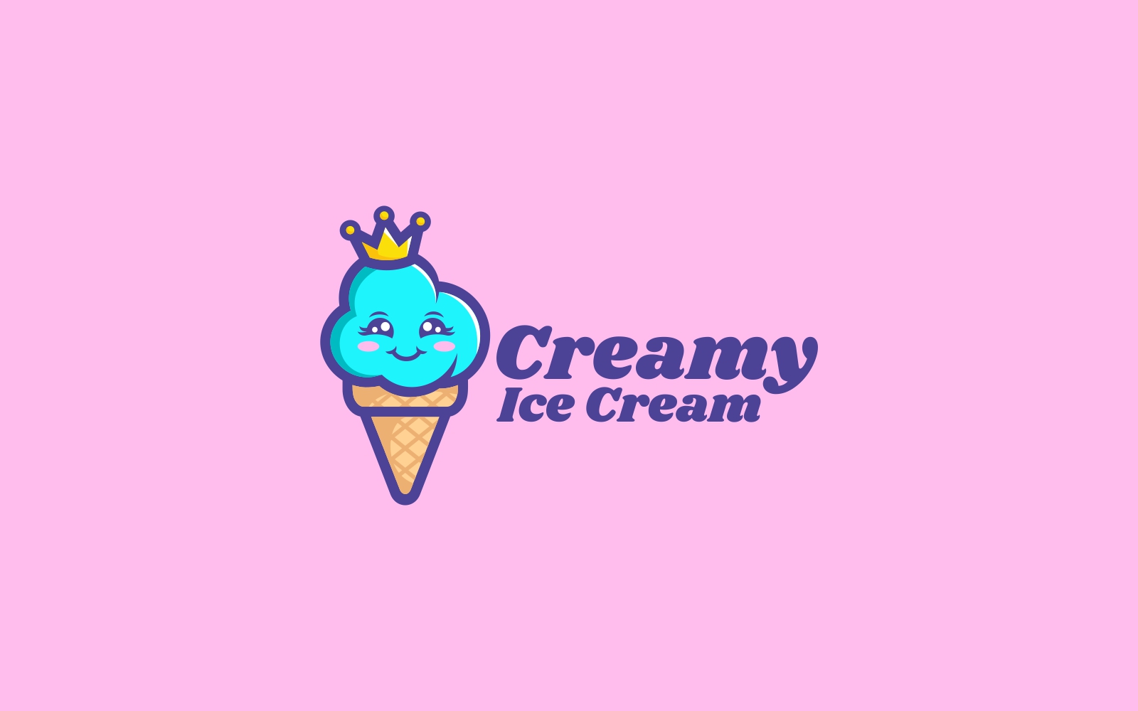Creamy Ice Cream Simple Logo