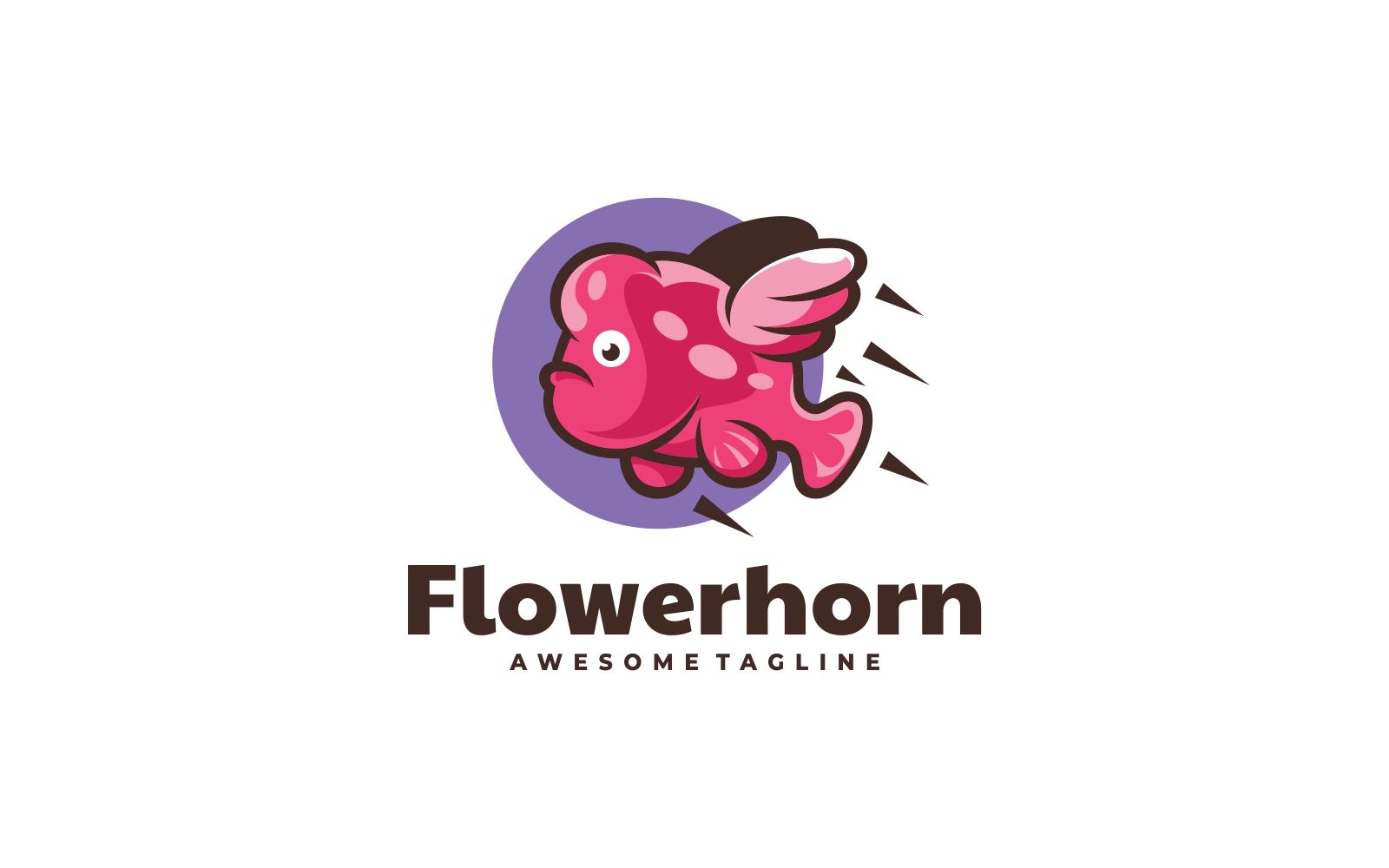 Flowerhorn Fish Simple Logo