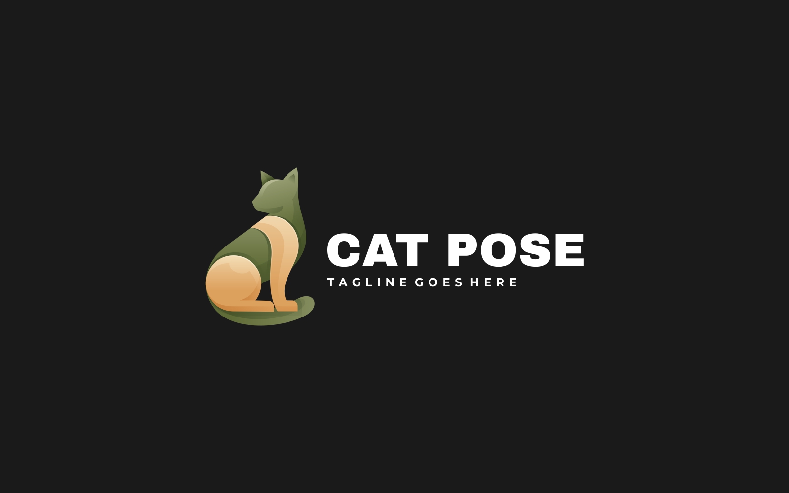 Cat Pose Gradient Colorful Logo