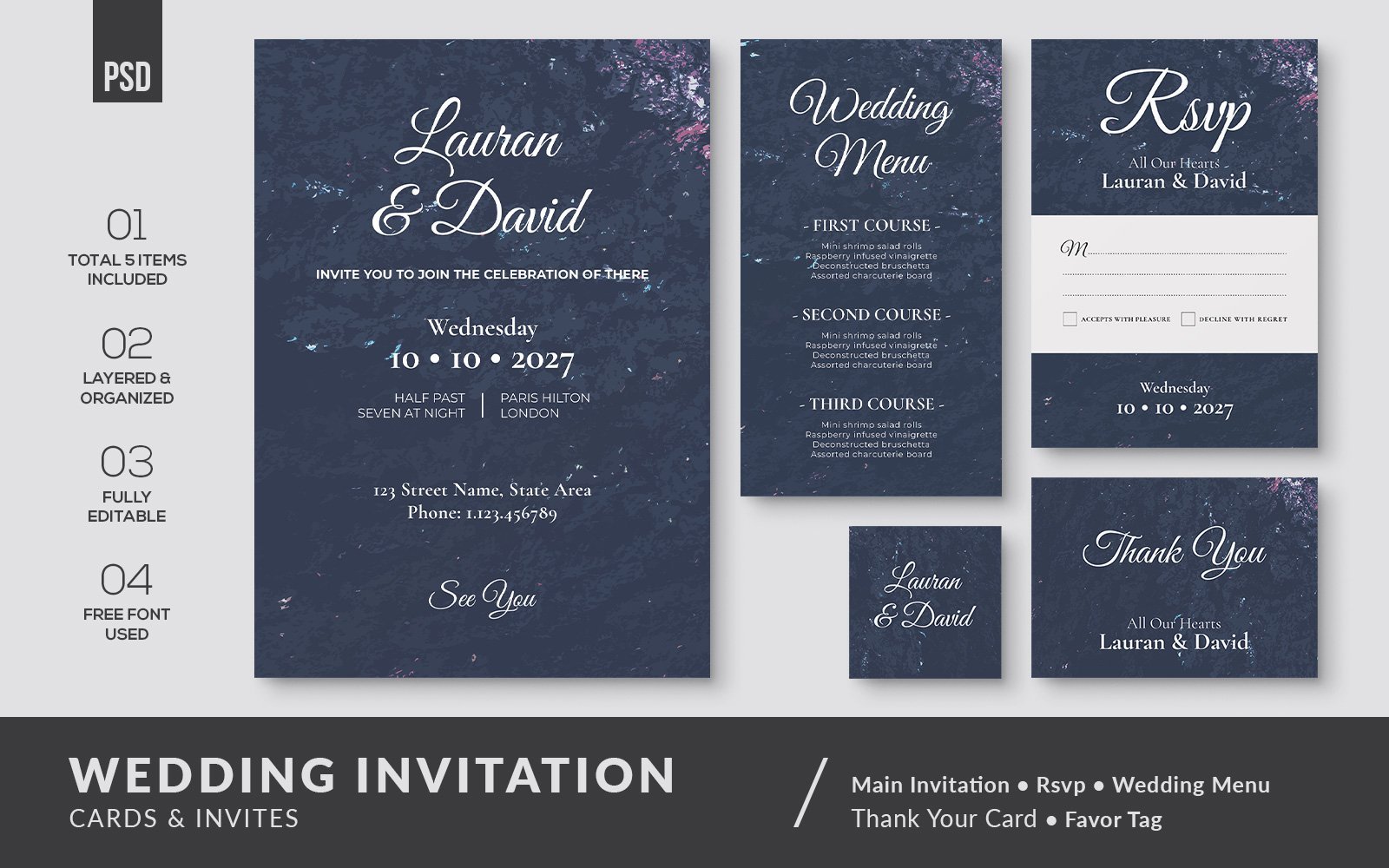 Wedding Invitation Set Templates