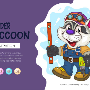 Raccoon Builder Vectors Templates 226537