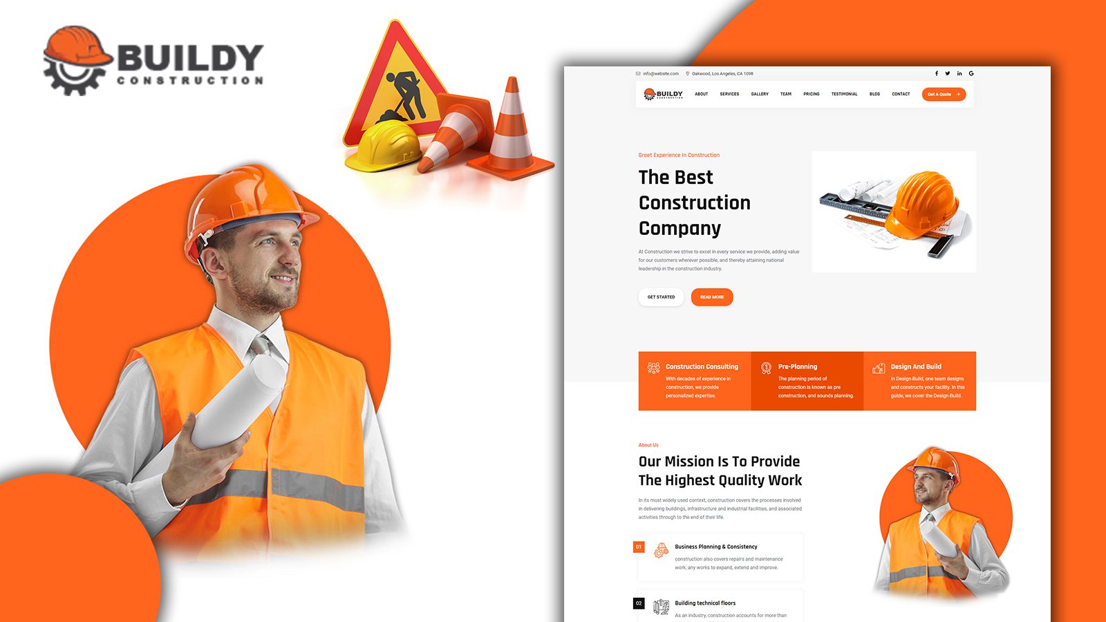 Tomaar Buildy Multipurpose Construction Landing Page WordPress Theme