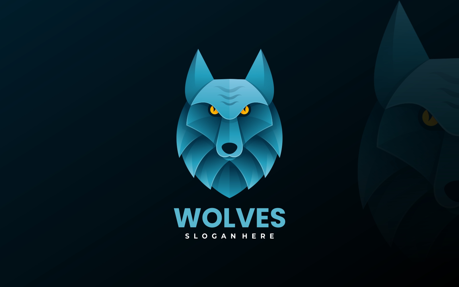Wolf Head Gradient Colorful Logo