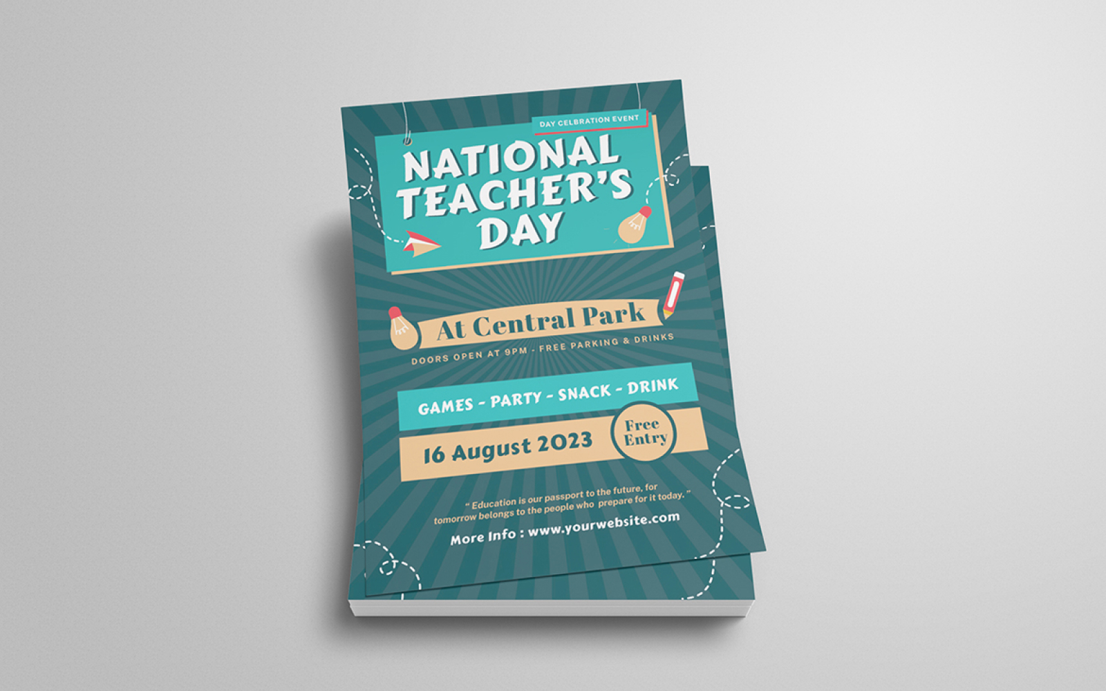 Teacher Day Flyer Template