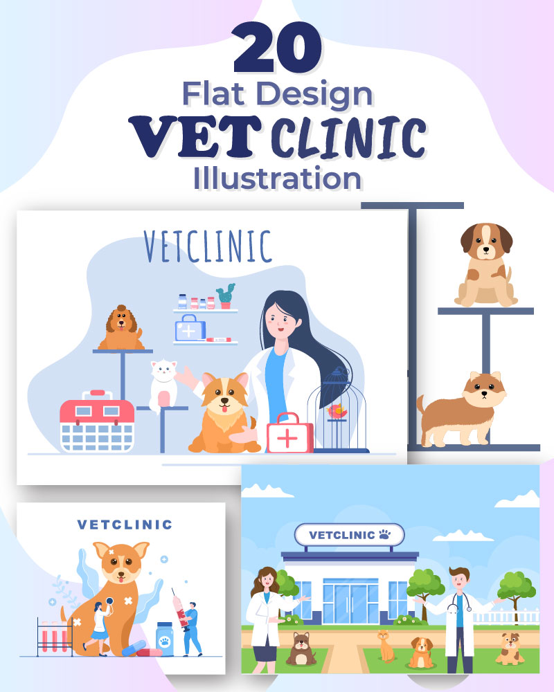 20 Veterinary Clinic for Pets Illustration