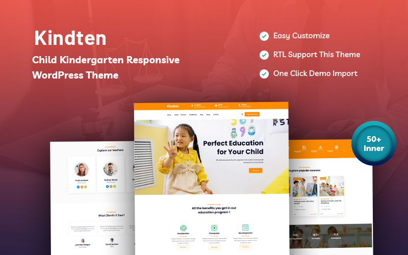 Kindten - Child Kindergarten Responsive WordPress Theme