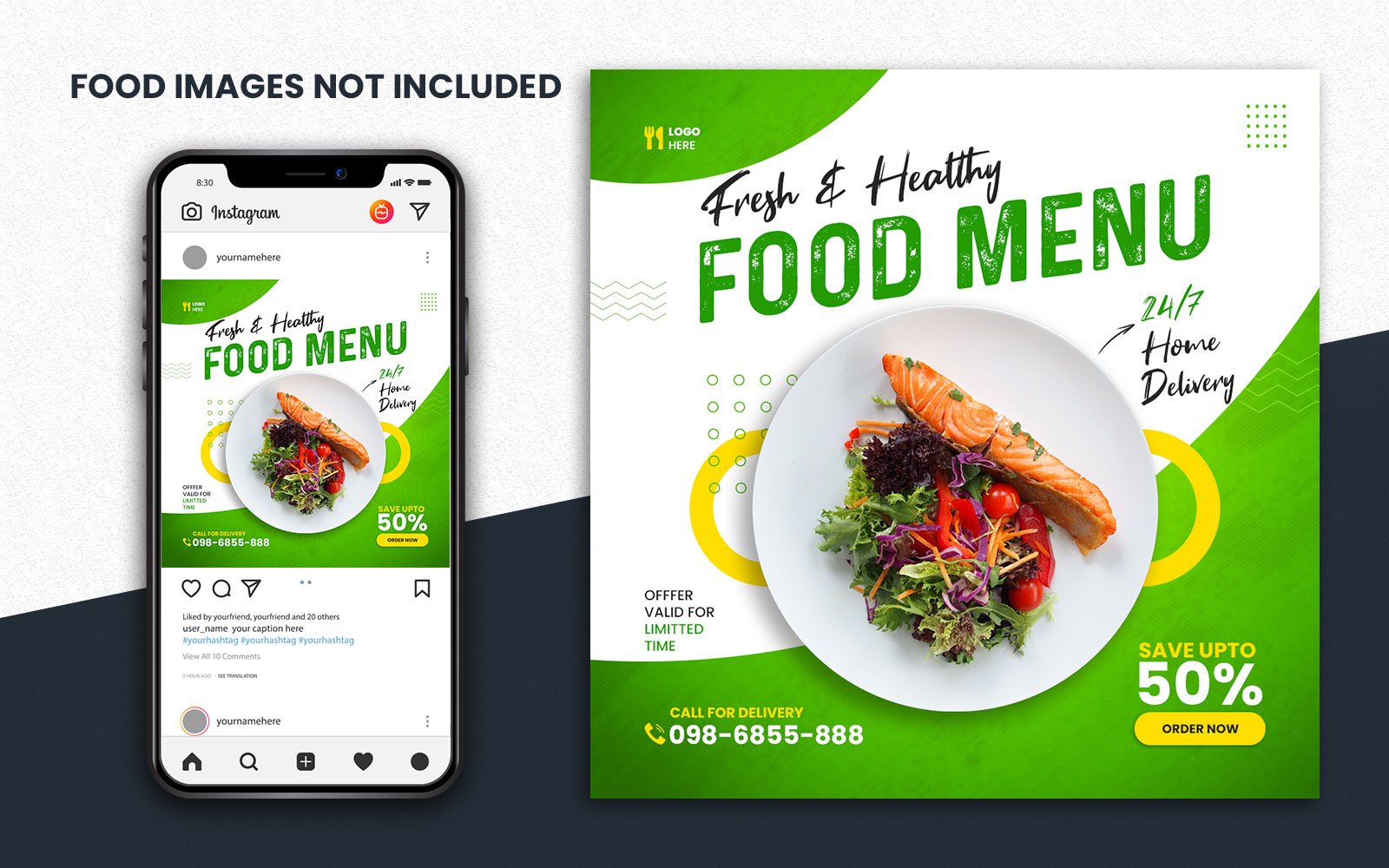 Restaurant Food Instagram Post | Social Media Template