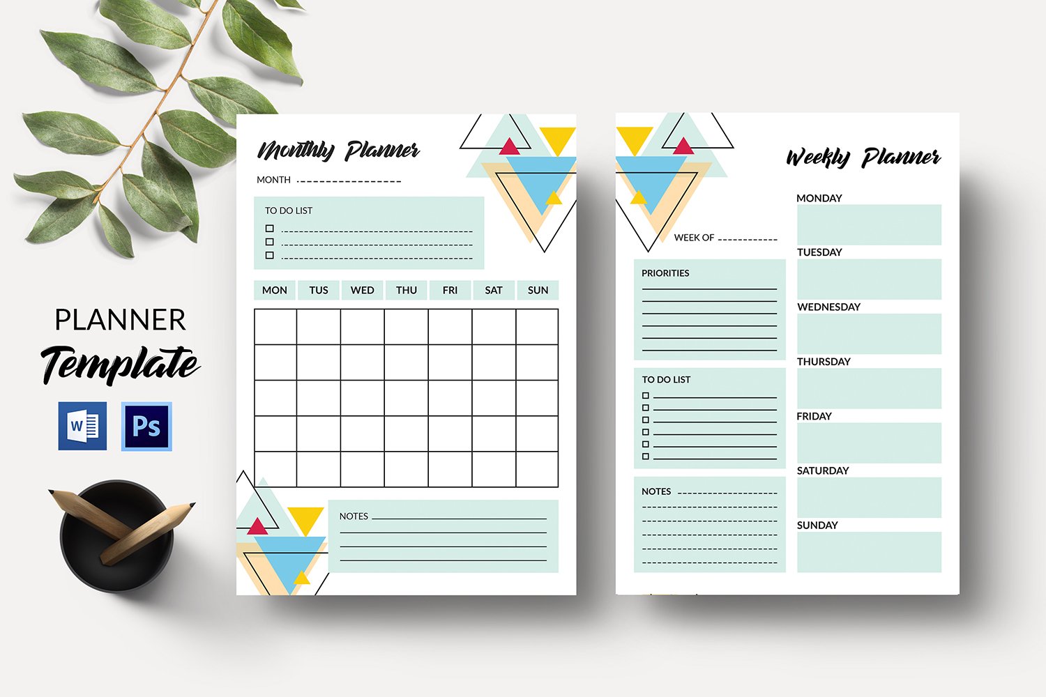 Monthly Planner, Weekly Planner