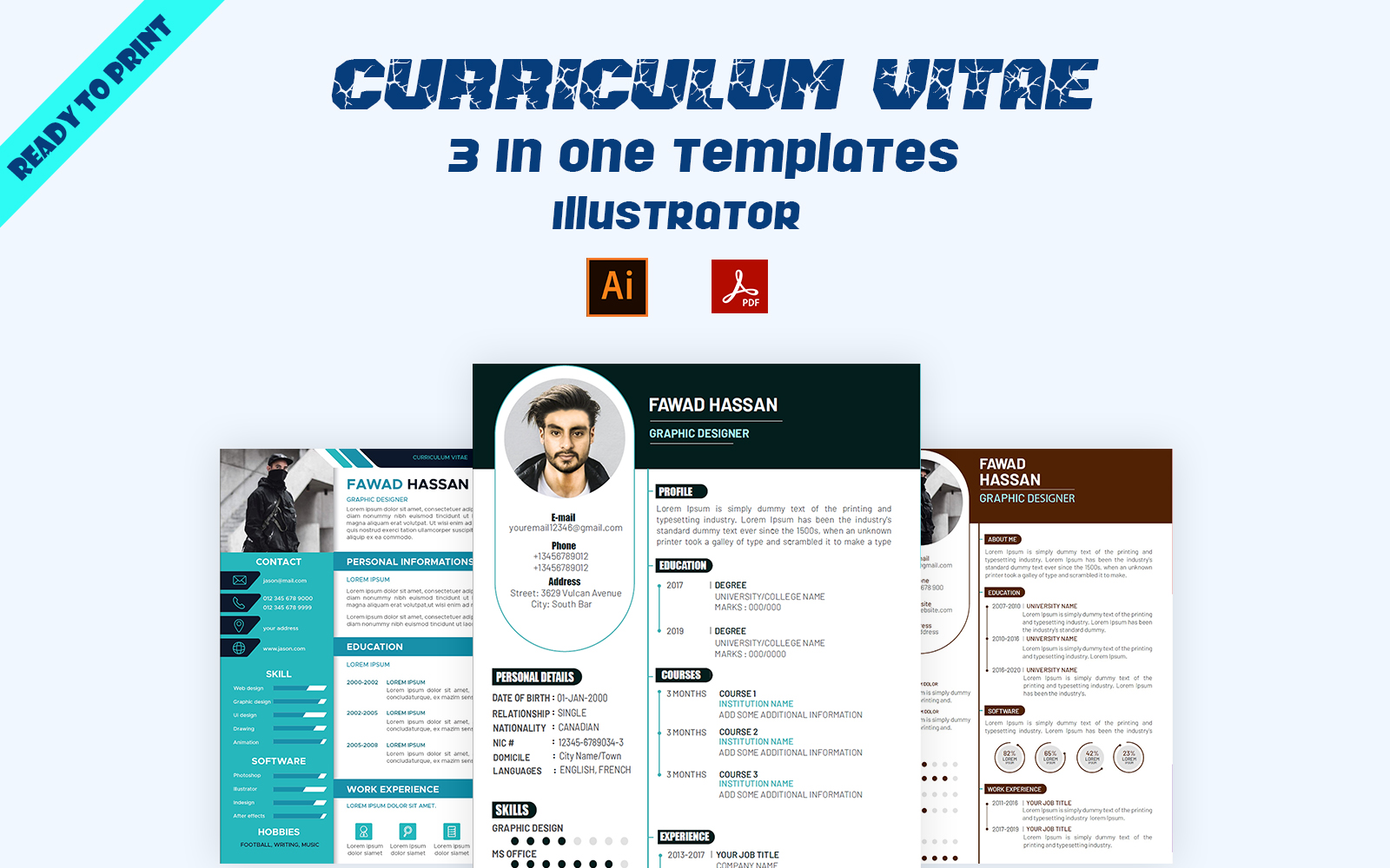 Vitaepack - 3 Professional Resume CV Templates