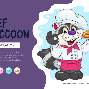 Chef Raccoon Vectors Templates 227249