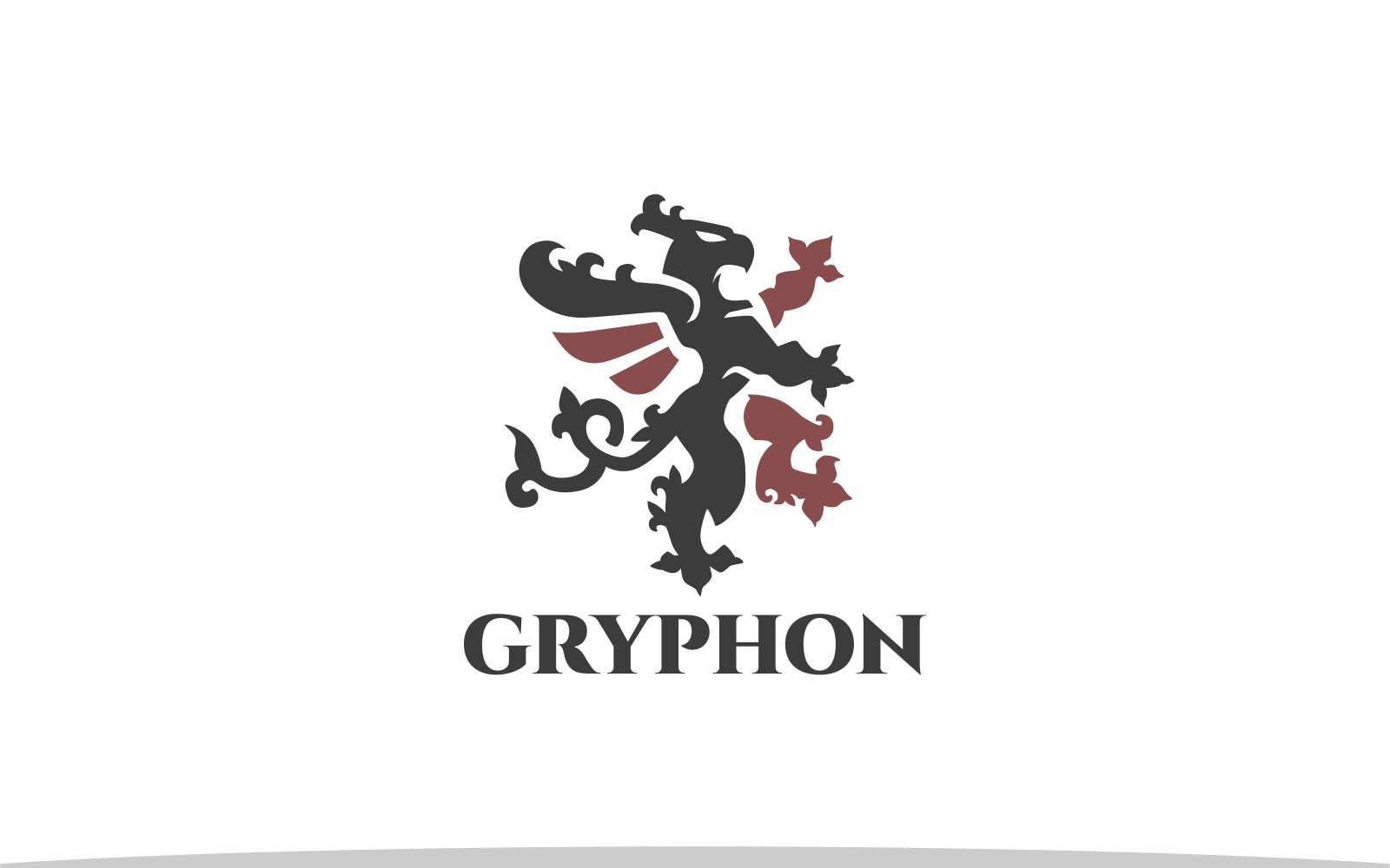 Heraldry Gryphon Crest Logo Template