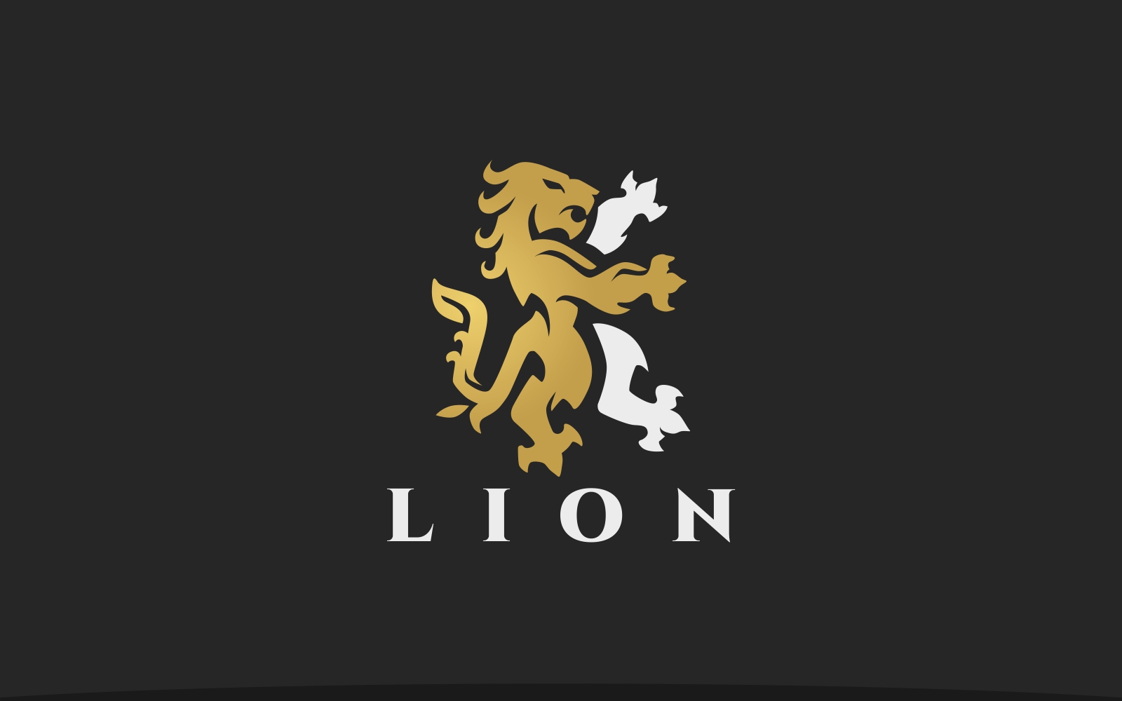 Elegant Lion Heraldry Logo