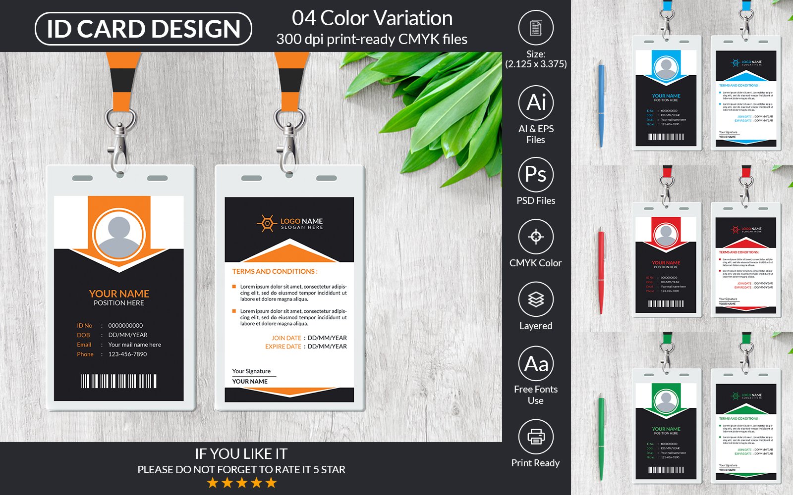 Corporate Business ID Card Design Template