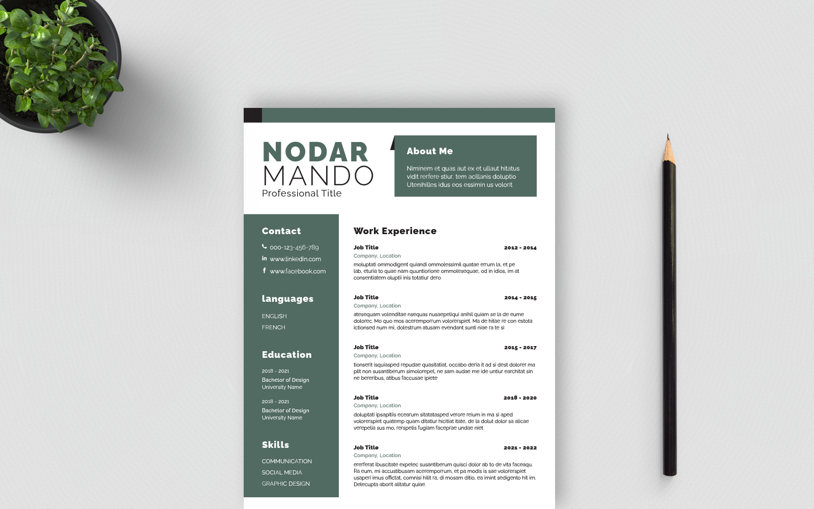 Clean Resume Design (Letter Size)