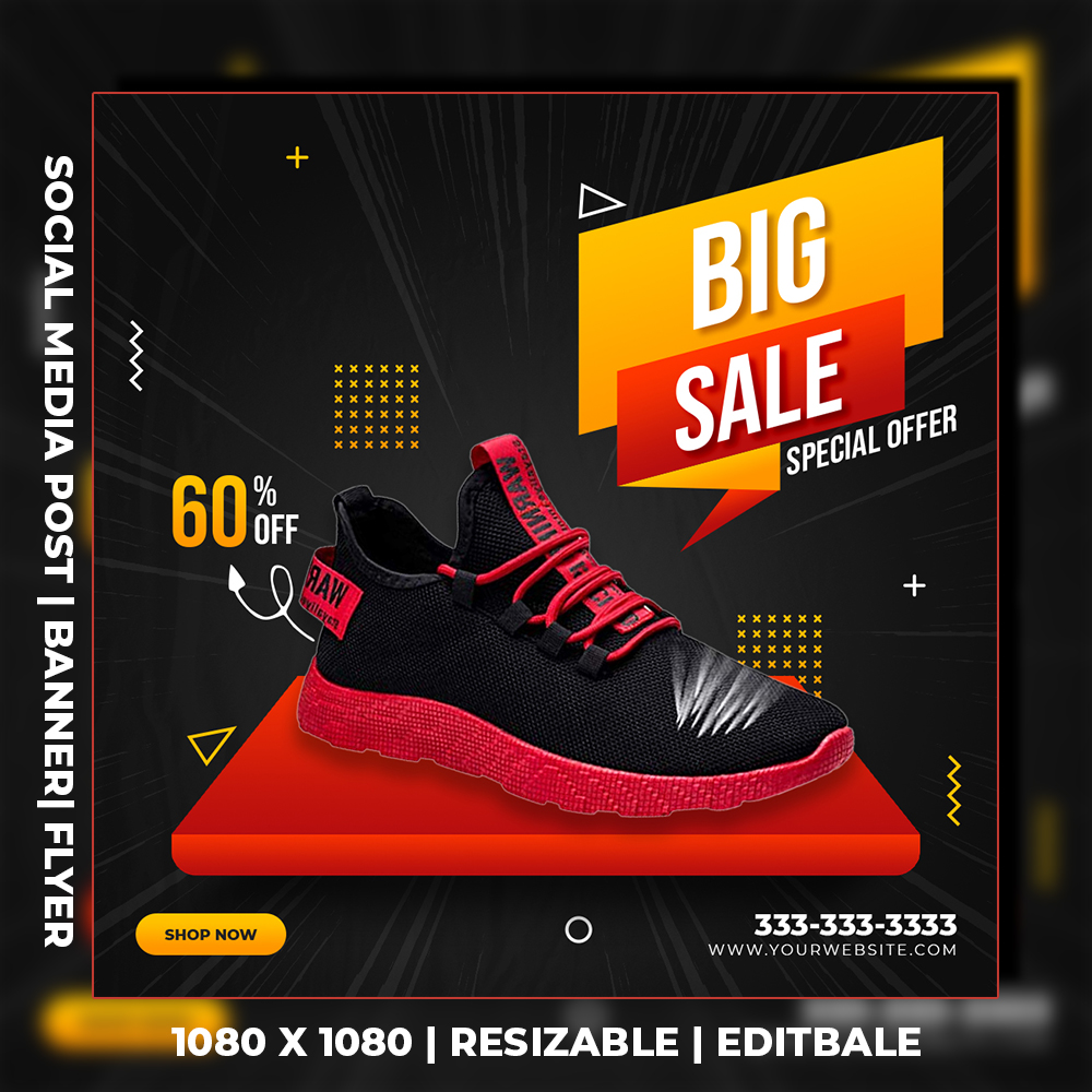 Exclusive Sport Shoes Banner Social Media Post Design Template Psd