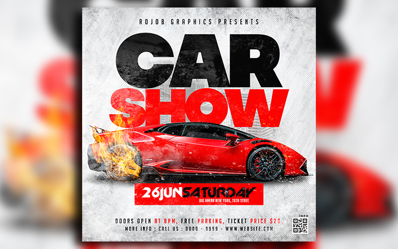 New Car Show social media instagram post design template