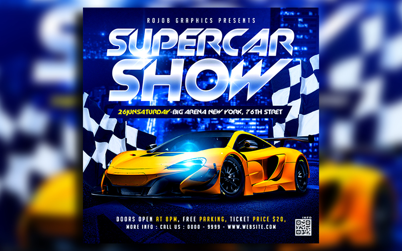 Car Show social media post design template