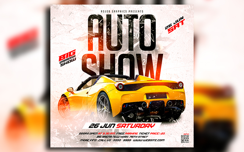 New Car Show social media post design template