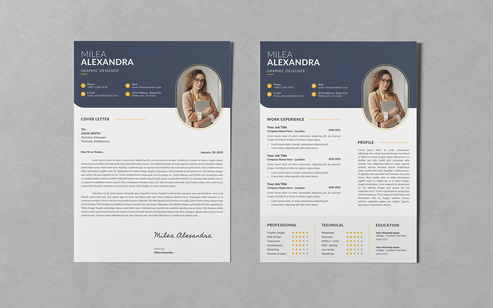 Minimalist Design Resume CV Set