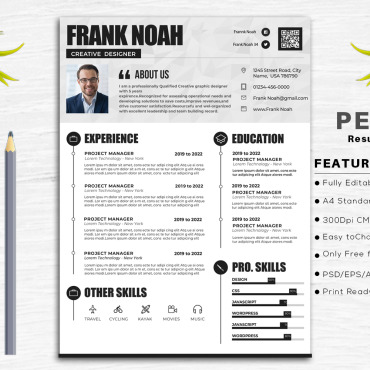 Resumea4designelegantinfographicmodernresumebrightjobeditable   228078