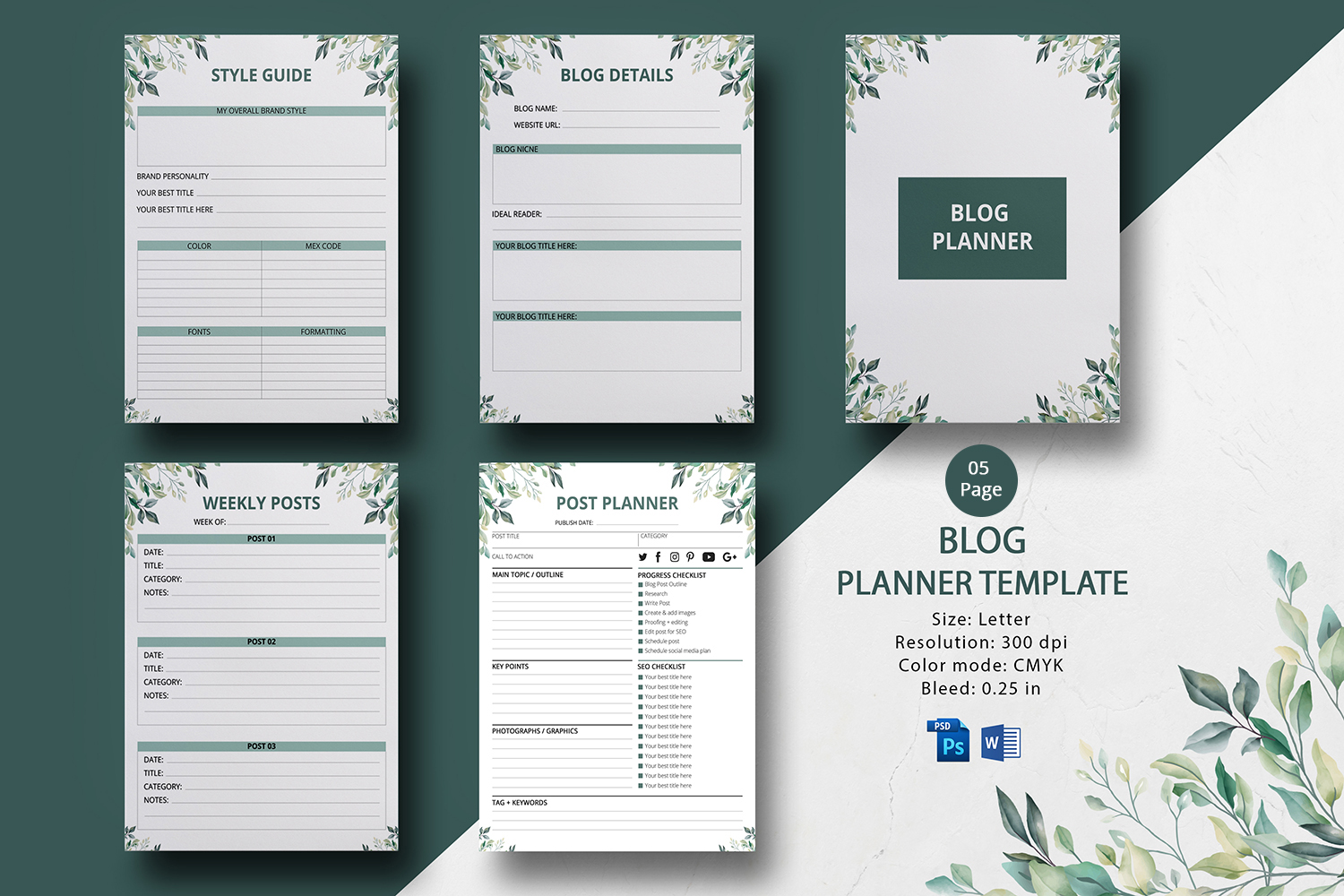 Printable Blog Post Planner