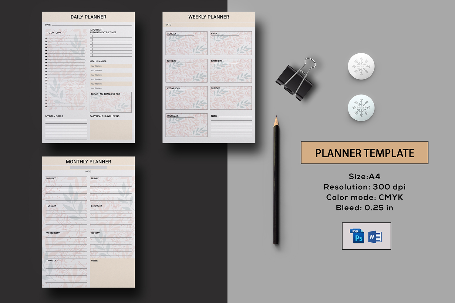 Daily, Weekly , Monthly Planner