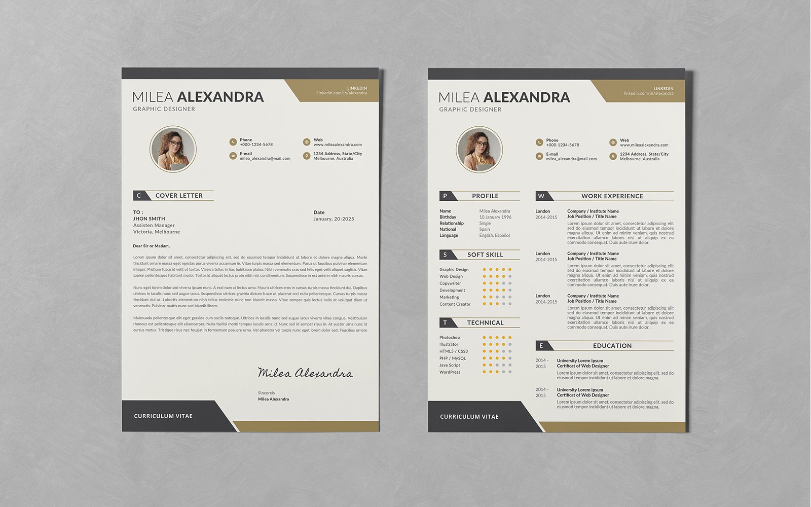 Creative Design Resume CV Set Templates