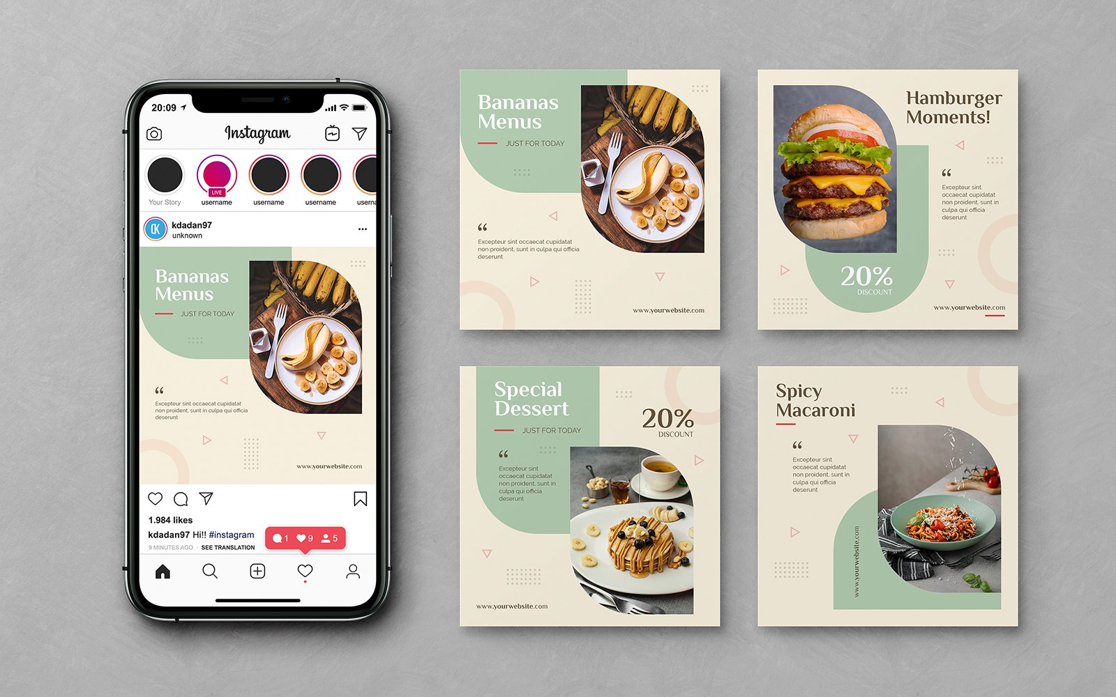 Food Social Media Banner Instagram Post