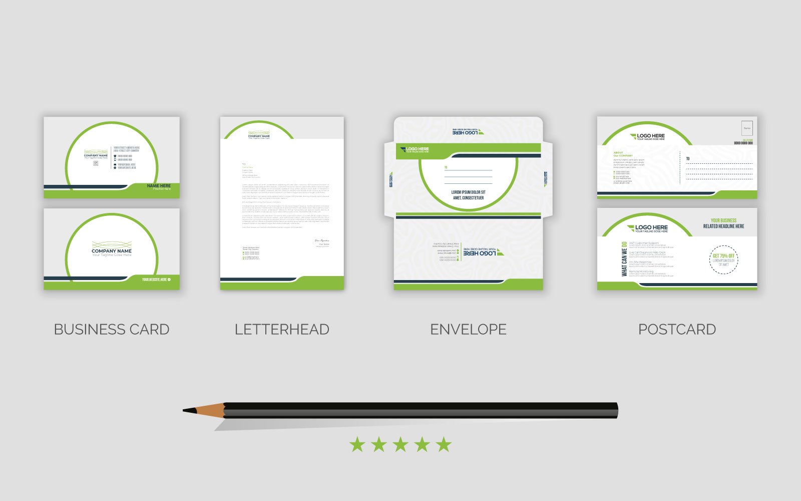 Green Colored Health Identity Design