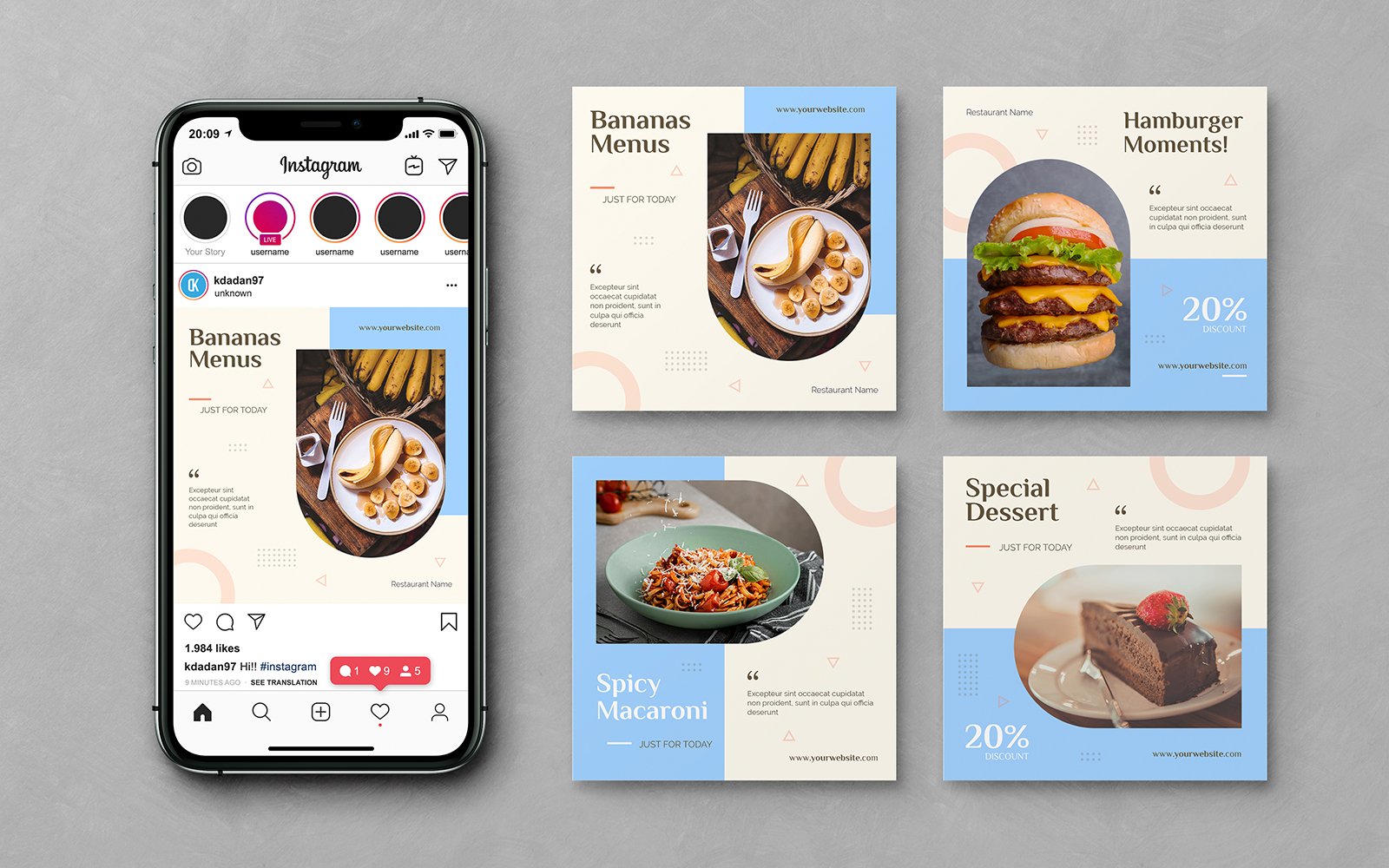 Creative Food Social Media Banner Instagram Post