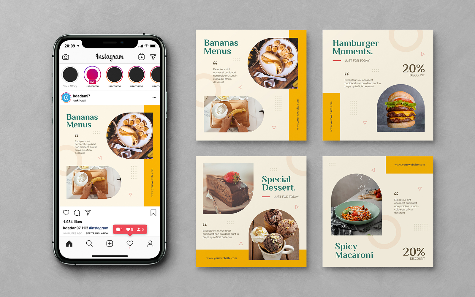 Food Social Media Banner Instagram Post Ads