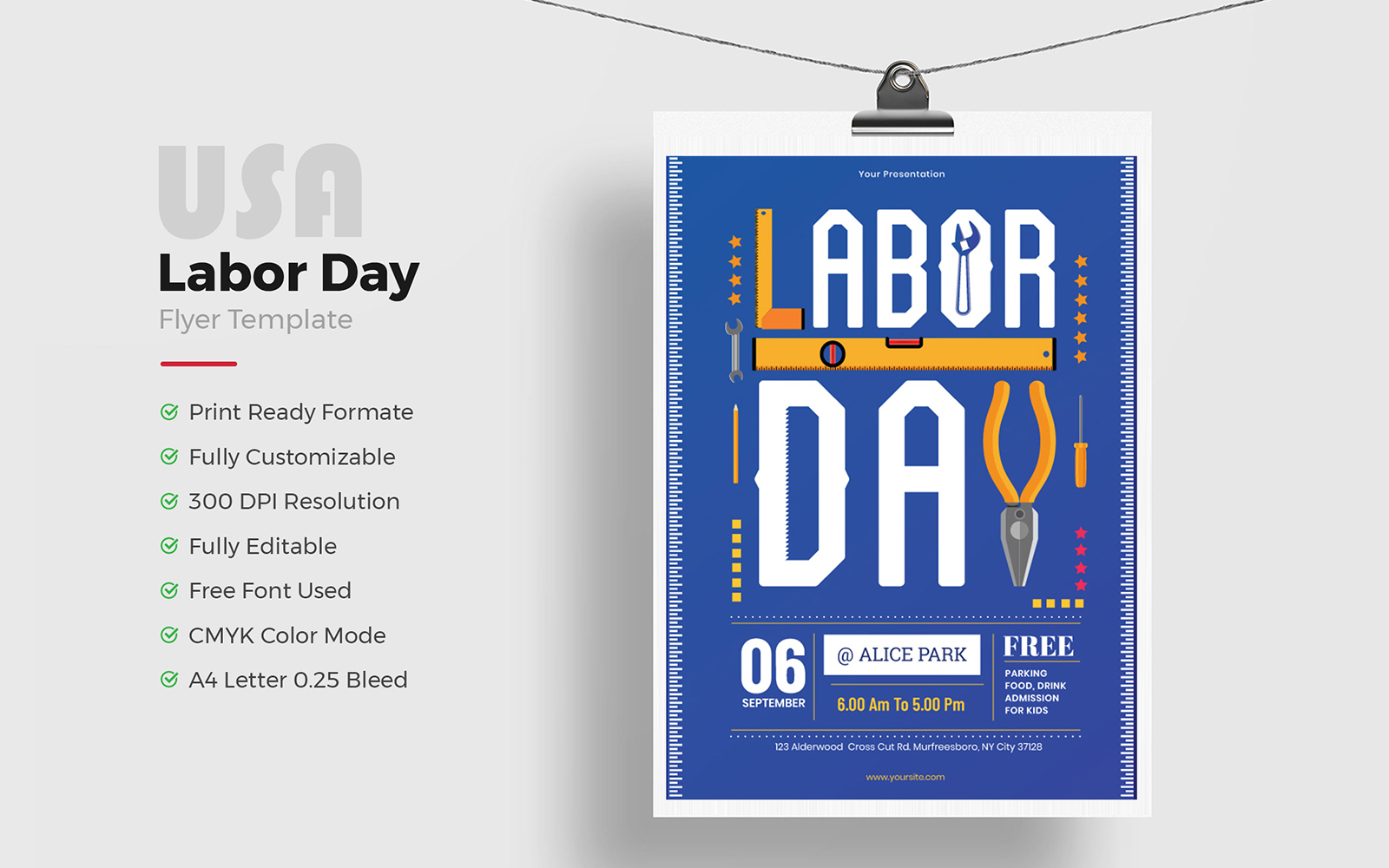 Attractive Labor Day Flyer Template