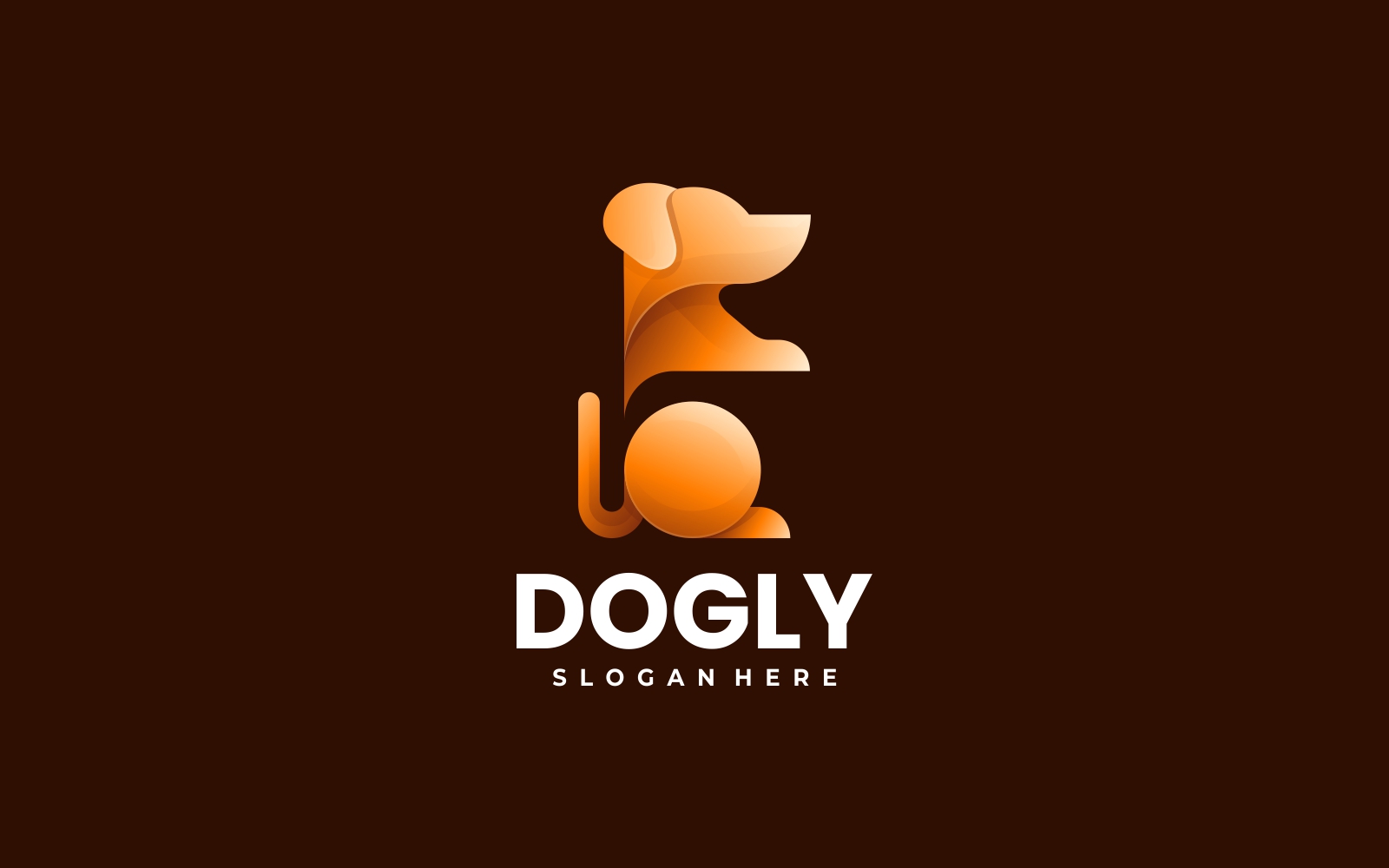 Vector Dog Gradient Logo Design