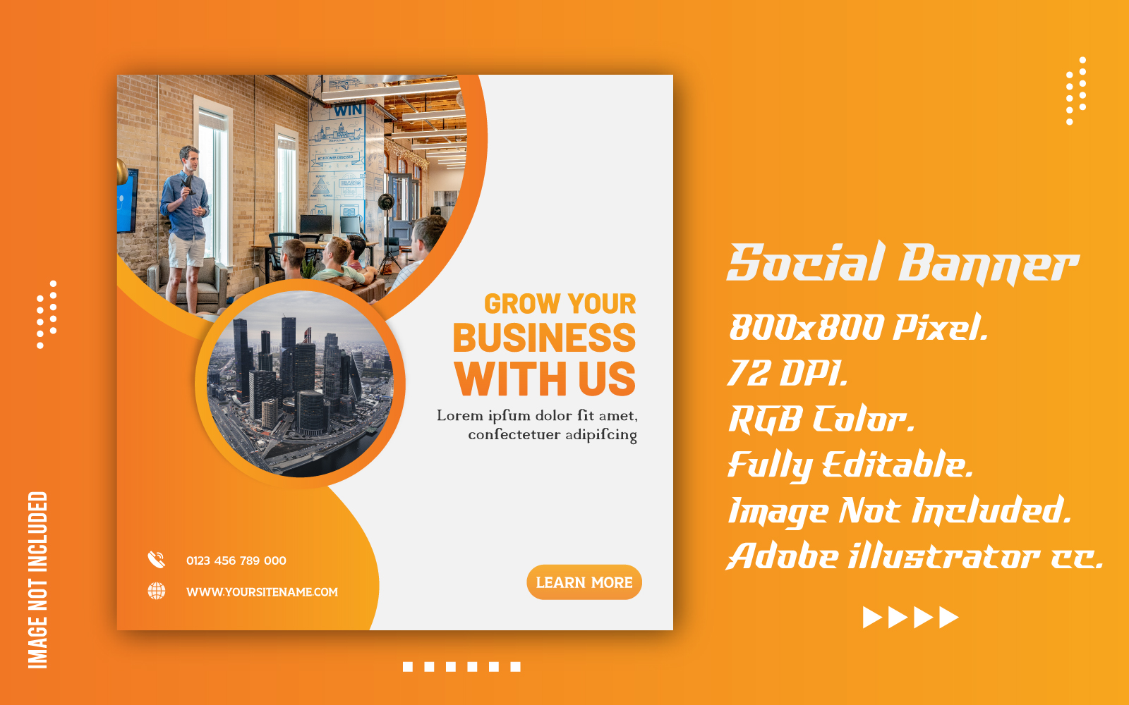 Social Media Post promotional ads banner template